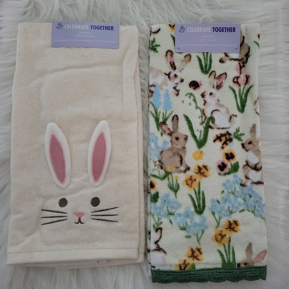 Spring Bunny Design Hand Towel Set